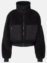 Alo Yoga Edge Fleece Bomber Jacket In Black