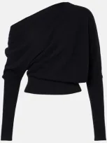 Altuzarra Paxi Off-shoulder Cashmere Sweater In Black