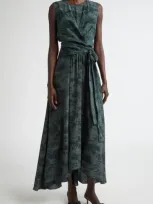 Altuzarra Penny Print Silk High-low Maxi Dress In Rosemary