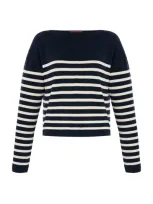 Altuzarra Ronnie Striped Silk-cotton Knit Sweater In Black