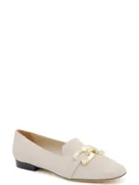 Amalfi By Rangoni Galatea Bit Loafer In Beige Cashmere/gold Chain