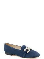 Amalfi By Rangoni Galatea Bit Loafer In Navy Cashmere/ Silver Chain