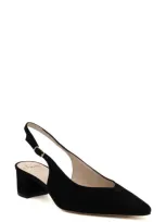 Amalfi By Rangoni Panerea Slingback Pointed Toe Pump In Black - Platinum Buckle