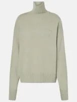 Ami Alexandre Mattiussi Ami De Caur Wool And Cashmere Turtleneck Sweater In Green