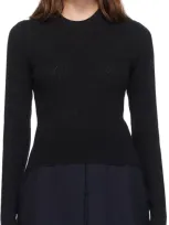 Ami Alexandre Mattiussi Black Pointelle Sweater In Black/001