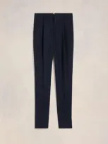 Ami Alexandre Mattiussi High-waisted Cigarette Trousers In Navy Blue