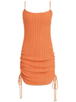 Amir Slama Draped Mini Dress In Orange