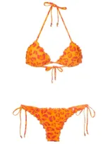 Amir Slama Bikinioberteil Mit Leoparden-print In Orange