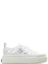 Amiri Women's Boucle Stars Court Platform Sneakers In Seagrass