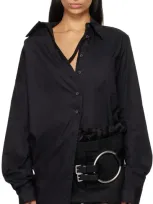 Ann Demeulemeester Black Daria Drop Shoulder Shirt In 099 Black