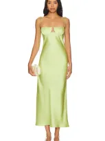 Anna October Tulip Midi Dress In Green