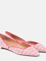 Aquazzura Maia Canvas Ballet Flats In Pink