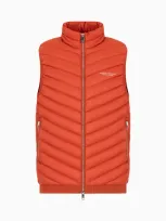 Armani Exchange Double-face Padded Sleeveless Down Jacket In Orange