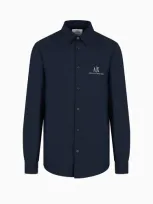 Armani Exchange Icon Project Regular Fit Poplin Shirt In Blue