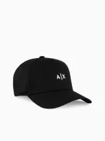 Armani Exchange Small Embroidered Logo Baseball Cap In Black