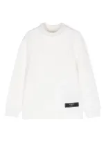 Balmain Kids' Roll-neck Wool Jumper In White