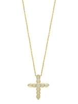 Bony Levy Monaco Diamond Cross Pendant Necklace In 18k Yellow Gold