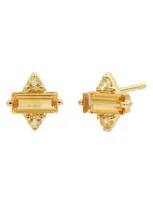 Bony Levy Blc Semiprecous Stone 14k Gold Stud Earrings In 14k Yellow Gold Citrine