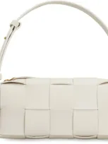 Bottega Veneta Brick Cassette Small Shoulder Bag In White