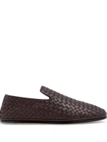 Bottega Veneta Nappa Leather Slippers In Brown