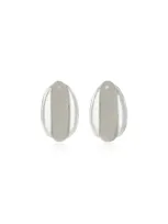 Brandon Maxwell Translucent Metal Detail Hoop Earrings In Silver