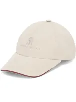 Brunello Cucinelli Logo-embroidered Cap In Gold