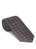 Brunello Cucinelli Silk Tie With Pattern In Light Brown