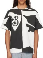 Burberry Black & White Organic Cotton T-shirt In Salt