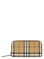 Burberry Check Card Holder In Beige