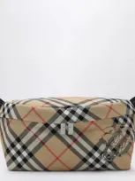 Burberry Check Patterned Waist Bag In Beige