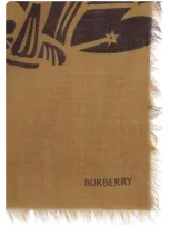 Burberry Equestrian Knight Scarf In Brown