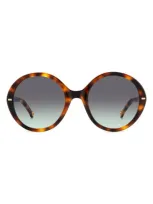 Carolina Herrera 55mm Round Sunglasses In Brown Tortoise