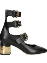 Chloé Leather Buckle-detail Alize Pumps 60 In Black