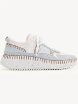 Chloé Nama Sneaker Blue Size 6 100% Polyester, Bovine Leather