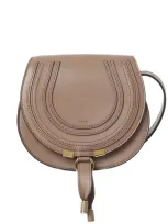 Chloé Borsa Saddle Marcie Piccola In Pelle Lucida In Neutrals