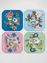 Christian Lacroix X Vista Alegre Fete Vos Jeux Dessert Plates, Set Of 4 In Multi