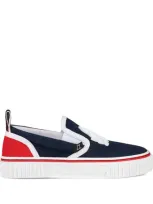 Christian Louboutin Kids' Pedro Boat Crest Loafers In Red