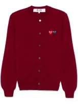 Comme Des Garçons Play Heart-patch Cardigan In 红色