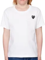 Comme Des Garçons Play Kids White Emblem T-shirt In 2-white