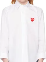 Comme Des Garçons Play Kids White Patch Shirt In 2-white