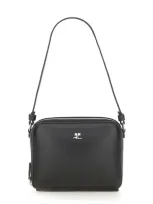 Courrèges Leather Bag. In Black