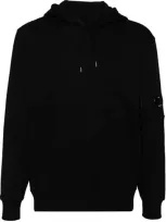 C.p. Company Lens Detailed Drawstring Hoodie In Negro