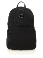 C.p. Company Lens Detailed Logo Patch Backpack In Nero