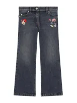 Dolce & Gabbana Kids' Embroidered Flared Jeans In Blue