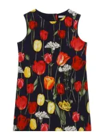 Dolce & Gabbana Kids' Floral Sleeveless Dress In Multi