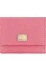 Dolce & Gabbana Leather Dauphine Flap Wallet In Gray