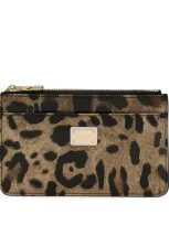 Dolce & Gabbana Leather Leopard Print Card Holder