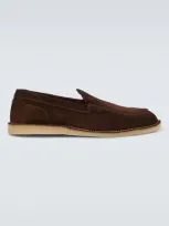 Dolce & Gabbana New Florio Ideal Suede Loafers In Braun