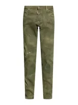 Dsquared2 Paint-splatter Slim-cut Jeans In Verde