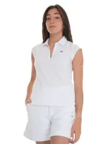 Ea7 Buttonless Polo Shirt In White